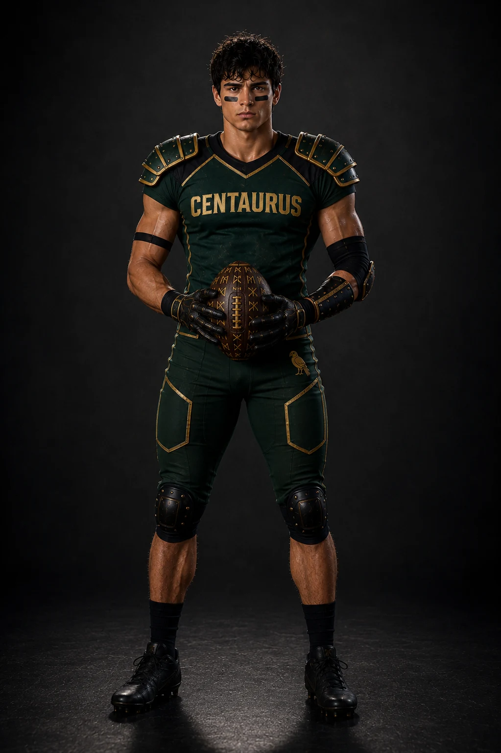 Chase Carmichael in full House Centaurus Battleball gear holding the Core