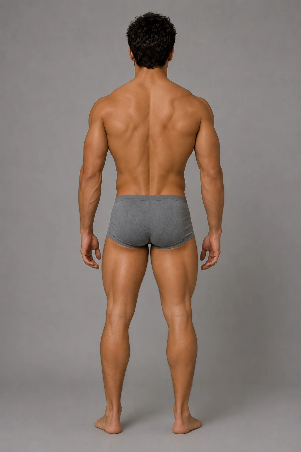 Full-body back view of Chase